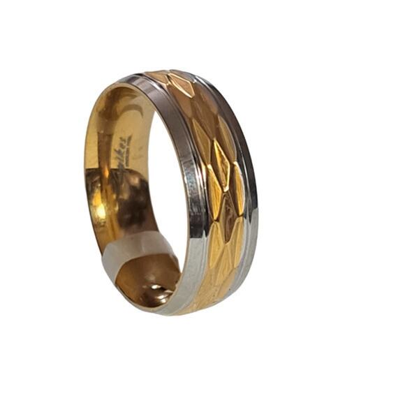New stainless steel gold and silver toned ring size‎ 11 - Picture 5 of 6